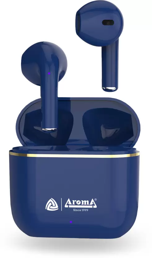 Aroma NB140 Dhamaal 24 Hours* Playtime | Deep Bass | Made In India| TrueWiresless Bluetooth Headset  (Dark Blue, True Wireless)