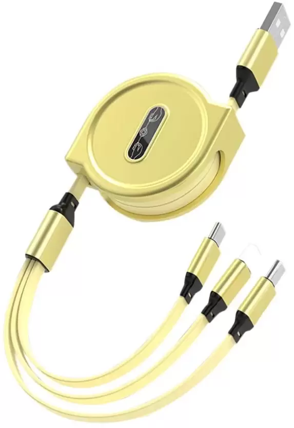 Chias Quick Charge 3 A Mobile Charger with Detachable Cable  (Yellow, Cable Included)