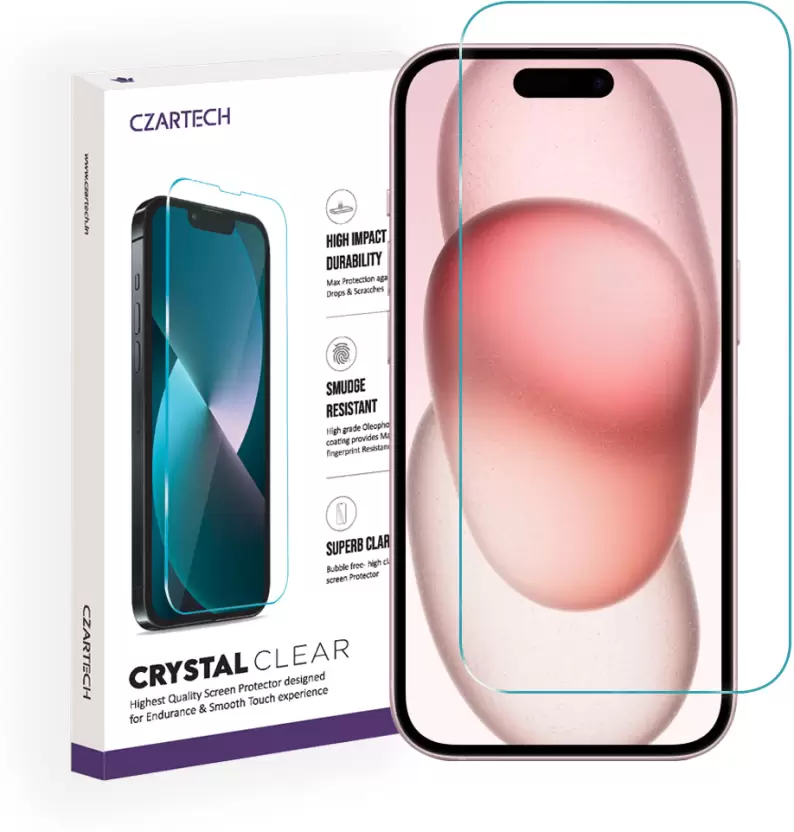 CZARTECH Tempered Glass Guard for APPLE Iphone 15  (Pack of 1)