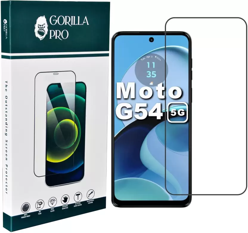 GORILLA PRO Edge To Edge Tempered Glass for MOTOROLA Moto G54 5G, MOTOROLA Moto G14  (Pack of 1)