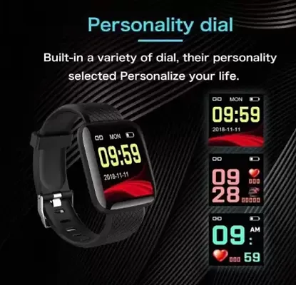 ID116 Plus Bluetooth Fitness Smart Watch for Men Women and Kids Activity Tracker