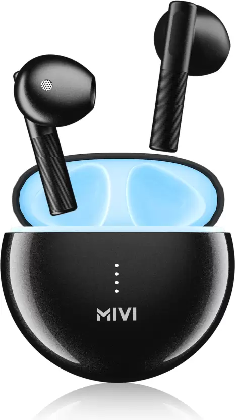 Mivi DuoPods K4 TWS,Rich Bass,50H Playtime,AI ENC,Low Latency,Type C,5.3 BT Earbuds Bluetooth Headset  (Bold Black, True Wireless)