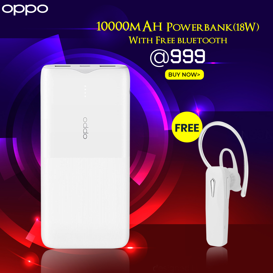 OPPO 10000 mAh Power Bank with Free Bluetooth