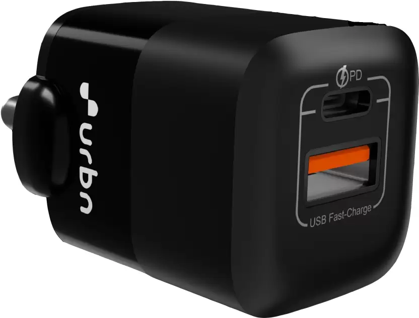 URBN 33 W PD 3 A Multiport Mobile Charger  (Black)
