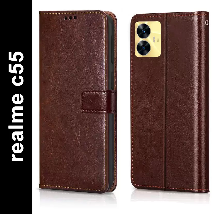 Yofashions Back Cover for realme c55  (Brown, Pack of: 1)